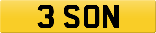 3 SON private number plate